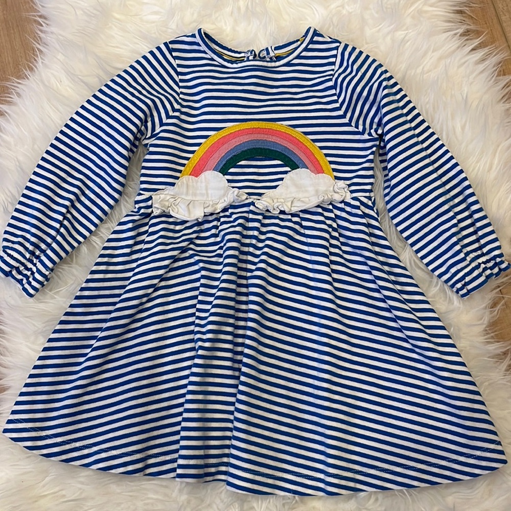 Mini Boden Toddler Girls Rainbow Dress Size 2-3Y 98 cm